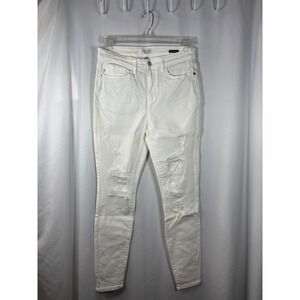 Judy Blue White Distressed Skinny Fit Jeans Womens 11/30 High Rise JB82280 WHT